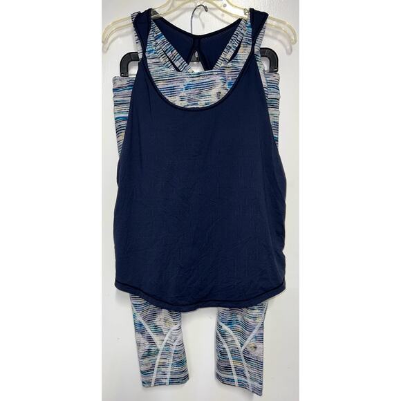 Lululemon Tank top & Legging Set Inkwell Blurry Belle - Picture 1 of 12